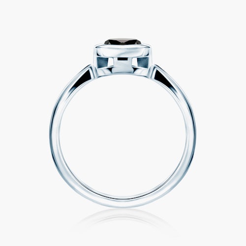 Pierścionek zaręczynowy SAVICKI: białe złoto, czarny diament